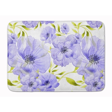 Carolines Treasures Watercolor Blue Flowers Machine Washable Memory Foam Mat BB7491RUG